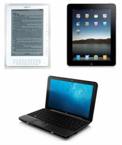 online reading devices: kindle, ipad, computer